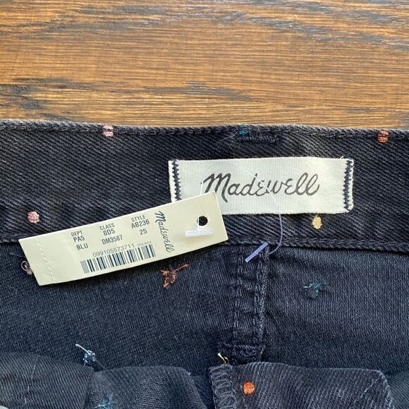 NWT Madewell Black Mini Jean Skirt with Dots - Size 25 - Picture 9 of 16